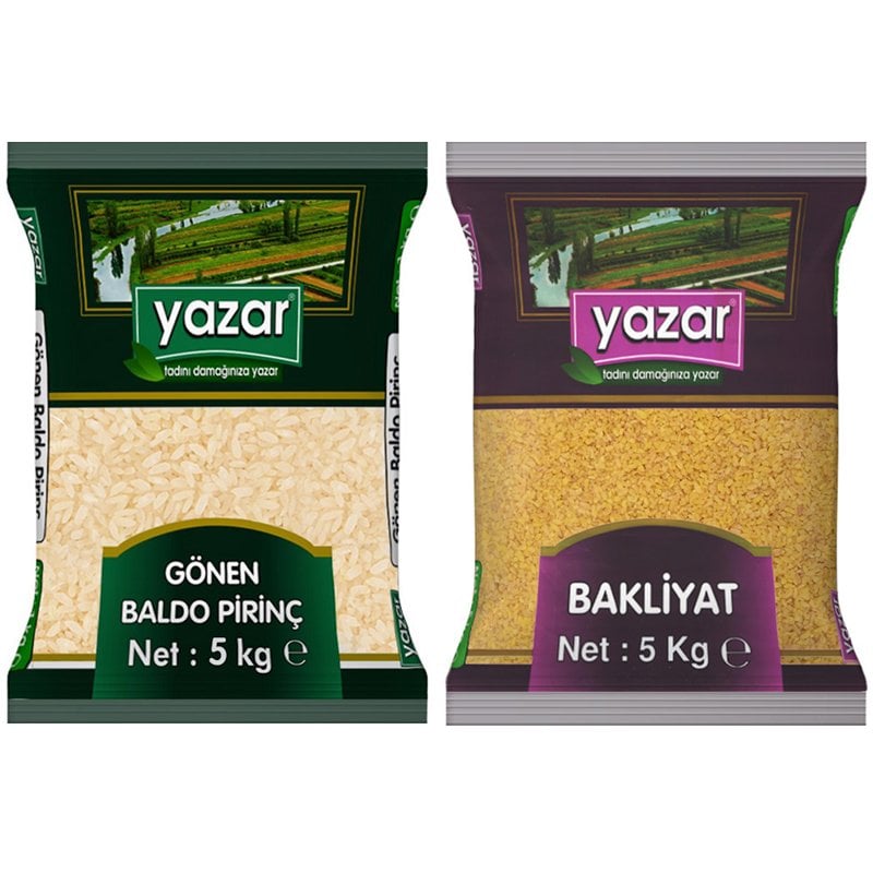 Yazar Gönen Baldo Pirinç 5 Kg + Pilavlık Bulgur 5 Kg